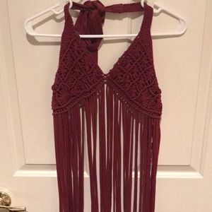 Charlotte Russe fringe bra top